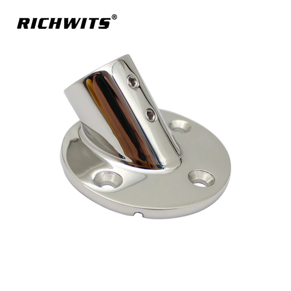 45 Degree Round Base Stainless Steel Hand Rail Fitting Hardware Accessories 22mm 25mm For Boat Yacht Parts Building Marine