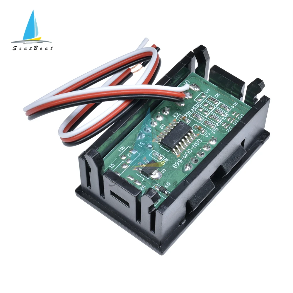 3 Wires 0.56" LED Digital Voltmeter Voltage Meter 0-99.9V Car Motorcycle Volt Tester Detector Monitor Red Green Blue 12V 24V