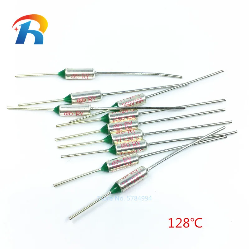 100pcs/Lot New RY 128C Temperature Fuse rice cooker thermal fuse 10A250V 128 degrees Tf 128℃