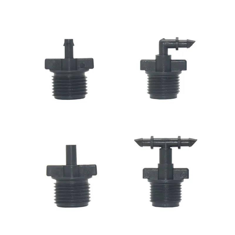 Drip Irrigation 1/2 Inch Male To 1/4 Barb Connector Elbow 6mm Sprinkler 2-Way Barbed Connectors For 4/7 Hose 5PCS