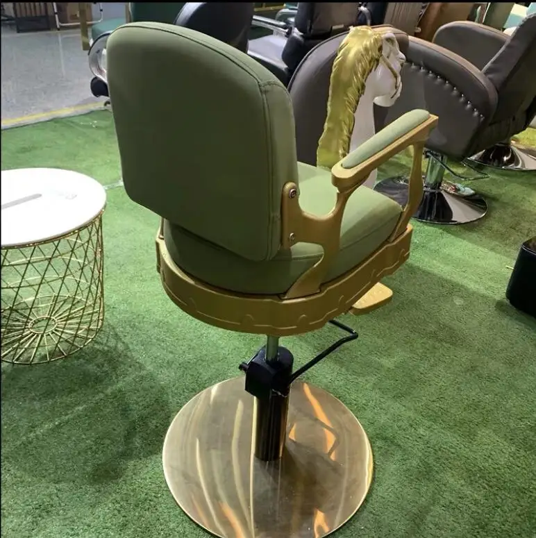 Barber shop children\'s hair cutting chair infants and young children special hairdressing chair retro wooden horse barber chair