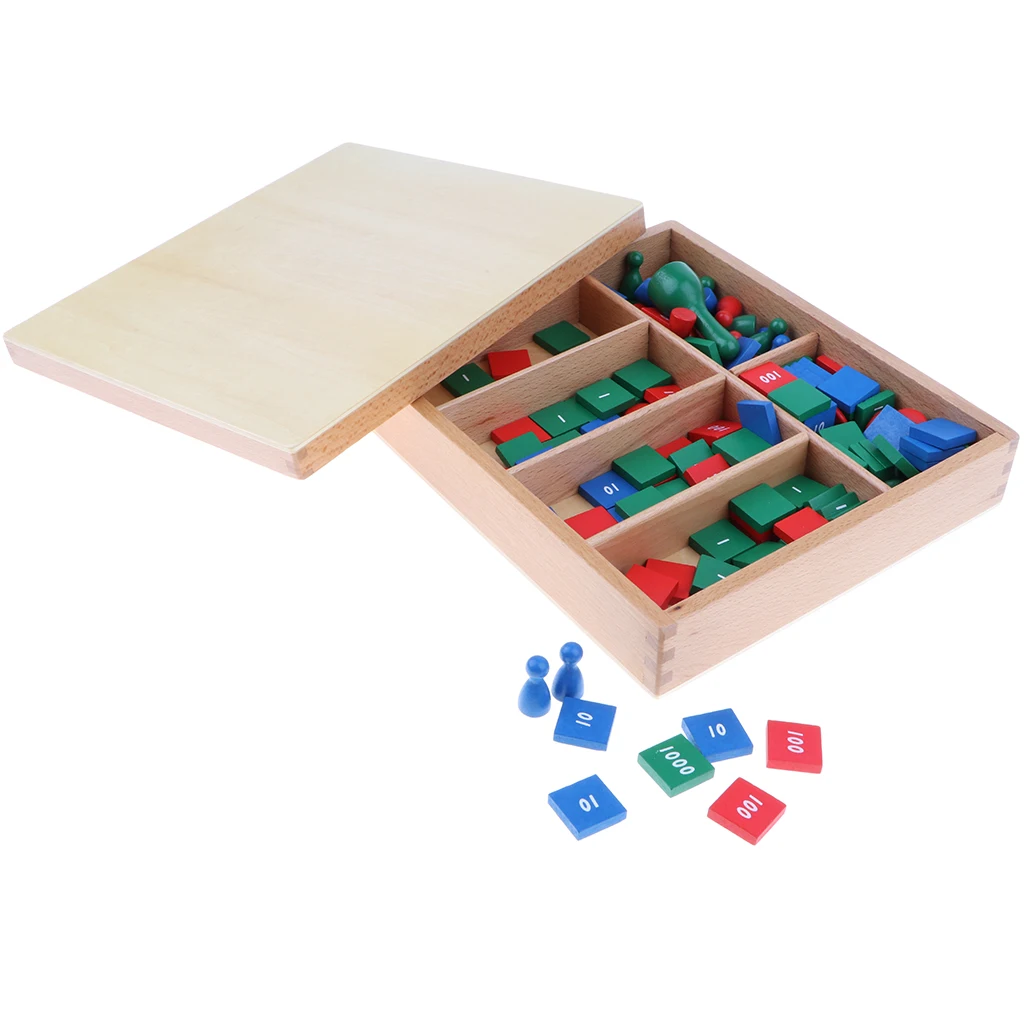 Montessori Wooden Stamps Math Materials Educational Game Toy