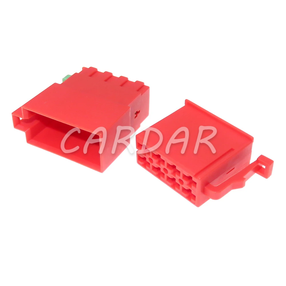 1 Set 8 Pin 2.8 Series Red Plastic Housing Electrical Connector AC Assembly Car Wiring Harness Socket Auto Parts