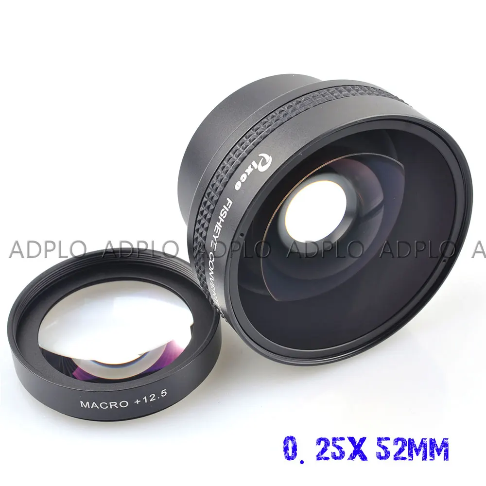 Pixco 52MM 0.25X Super Macro Wide Angle Fisheye Lens thread lens For Canon Fuji FX NIKON PENTAX DSLR SLR Camera