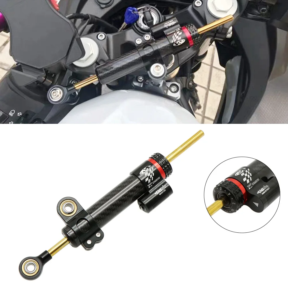 

for Kawasaki Ninja 400 300 250 Honda CB650F Yamaha R1 YZF-R3 R25 Tracer Universal DIMOTIV Matris Adjustable Steering Damper