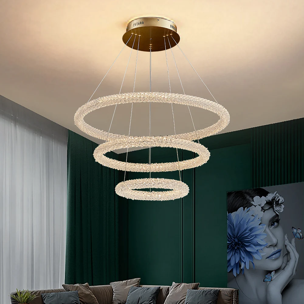 luxo sala de estar lustre cristal moderna casa decoracao circulo lampada redonda criativo luminaria led anel quarto lustres 01