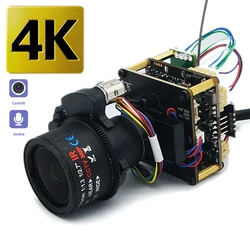 5X 4K 8mp Ip Camera Module, IMX415 Starlight Sensor, Motorized 2.7-13.5mm Optical Zoom Auto Focus,SD Card Slot Camhipro APP