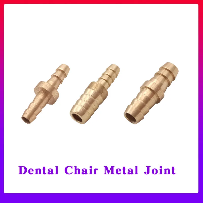 10pcs Dental Fitting Connector for Dental Air/ Water pipe jointcupreous Tube Connector Pipe dental chair straight-through joint