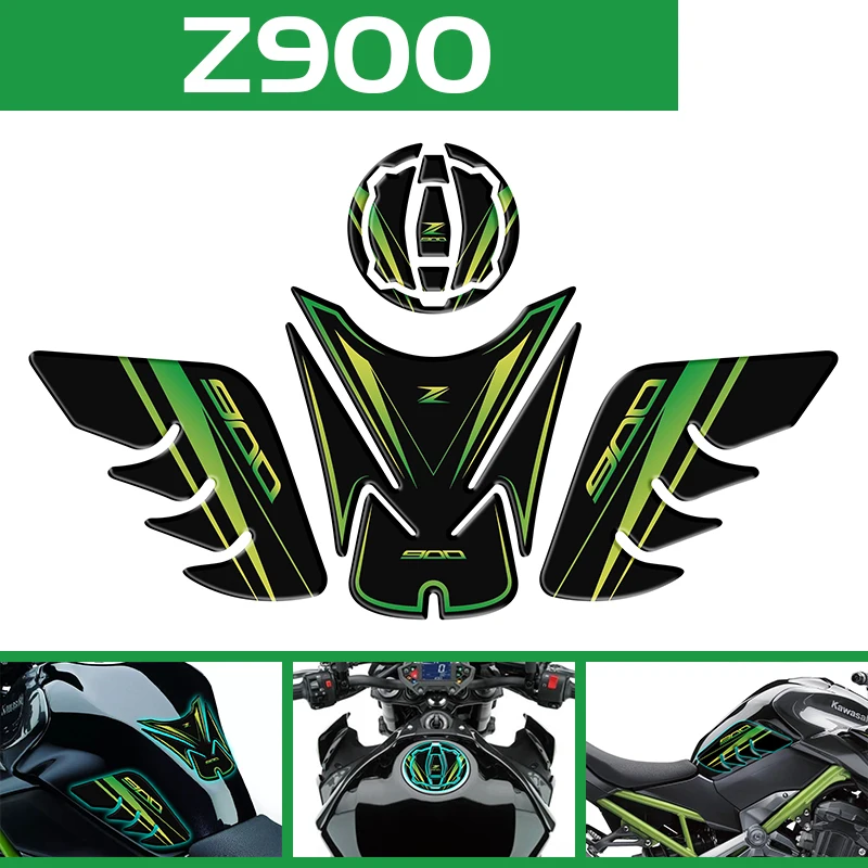 

Наклейка на бак мотоцикла, боковая защита на колено для KAWASAKI Z900 z900, 3D гелевая наклейка на топливный бак