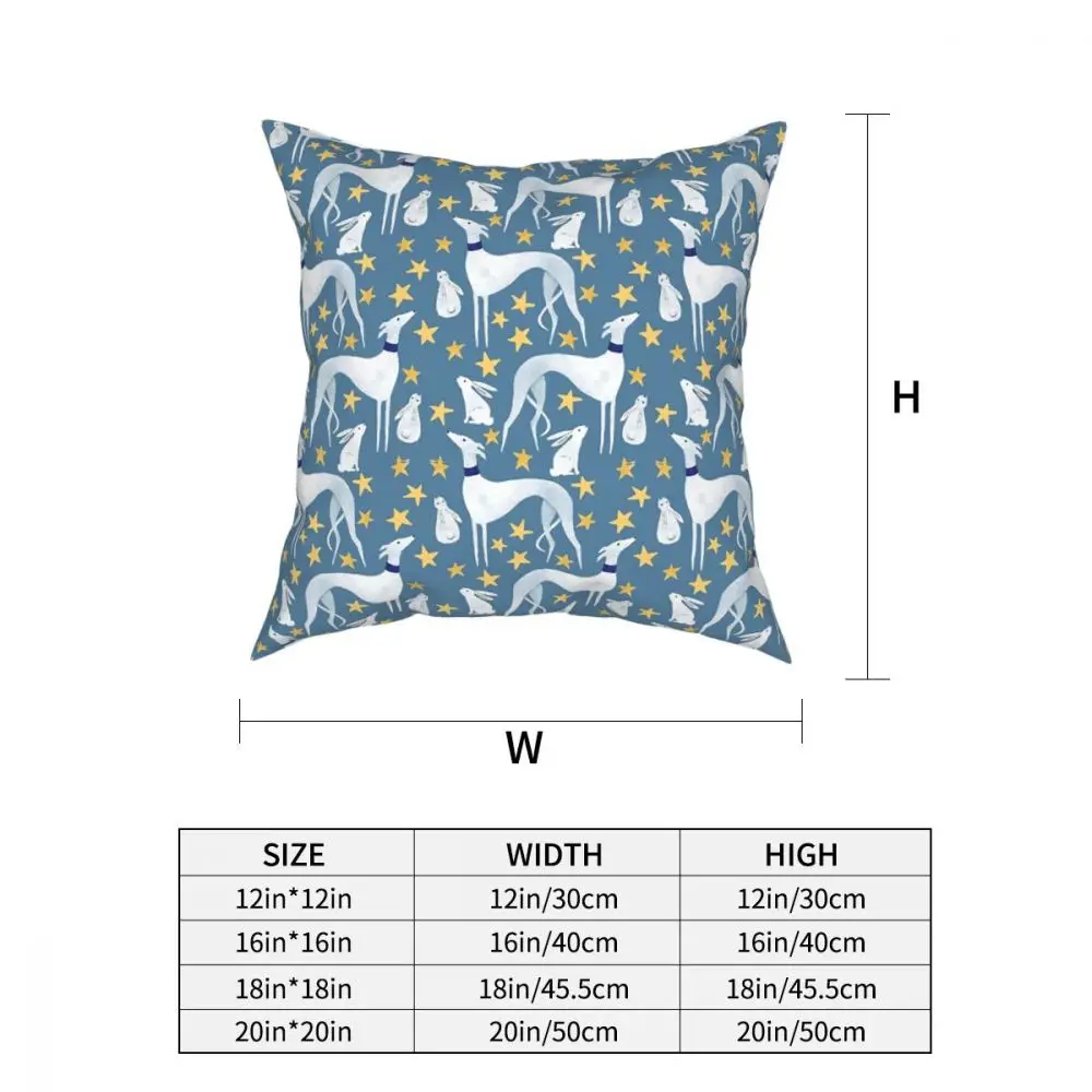 Galgo Hare And Stars Throw Pillow Cover Throw Pillow Greyhound Whippet Dog Funny Cushion Covers