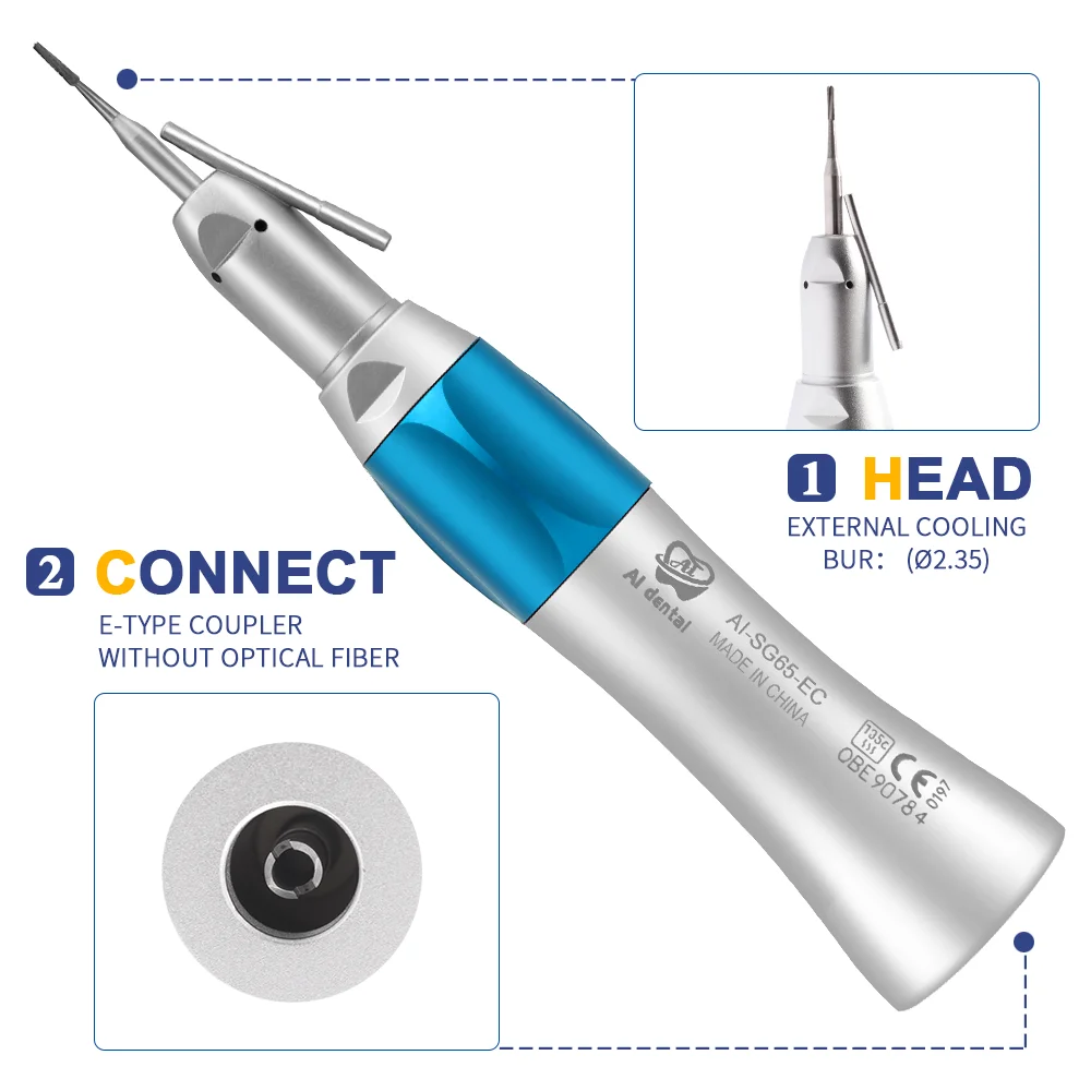 AI-SG65-EC Korea implant surgery machine motor 1:1 straight dental handpiece external water spray without led