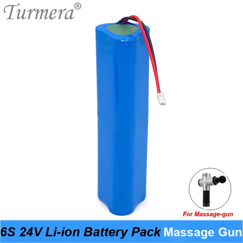 Turmera 24V 3400mAh 6S1P Rechargeable Lithium Battery for Massage Gun Muscle Massage Replace Battery and Screwdriver Battery Use