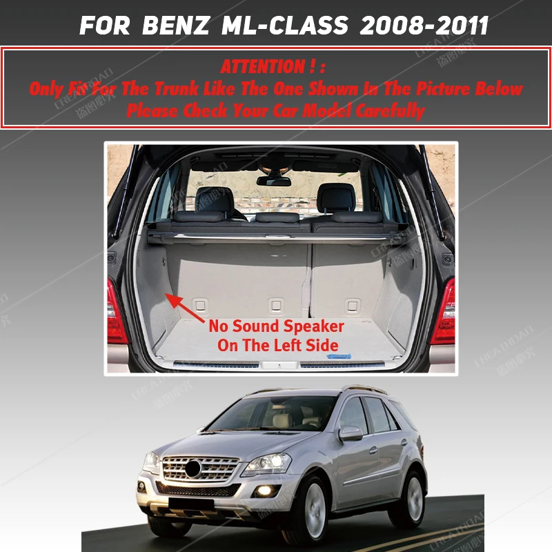 Car trunk mat for Benz ML class W164 2008 2009 2010 2011 cargo liner carpet interior accessories cover