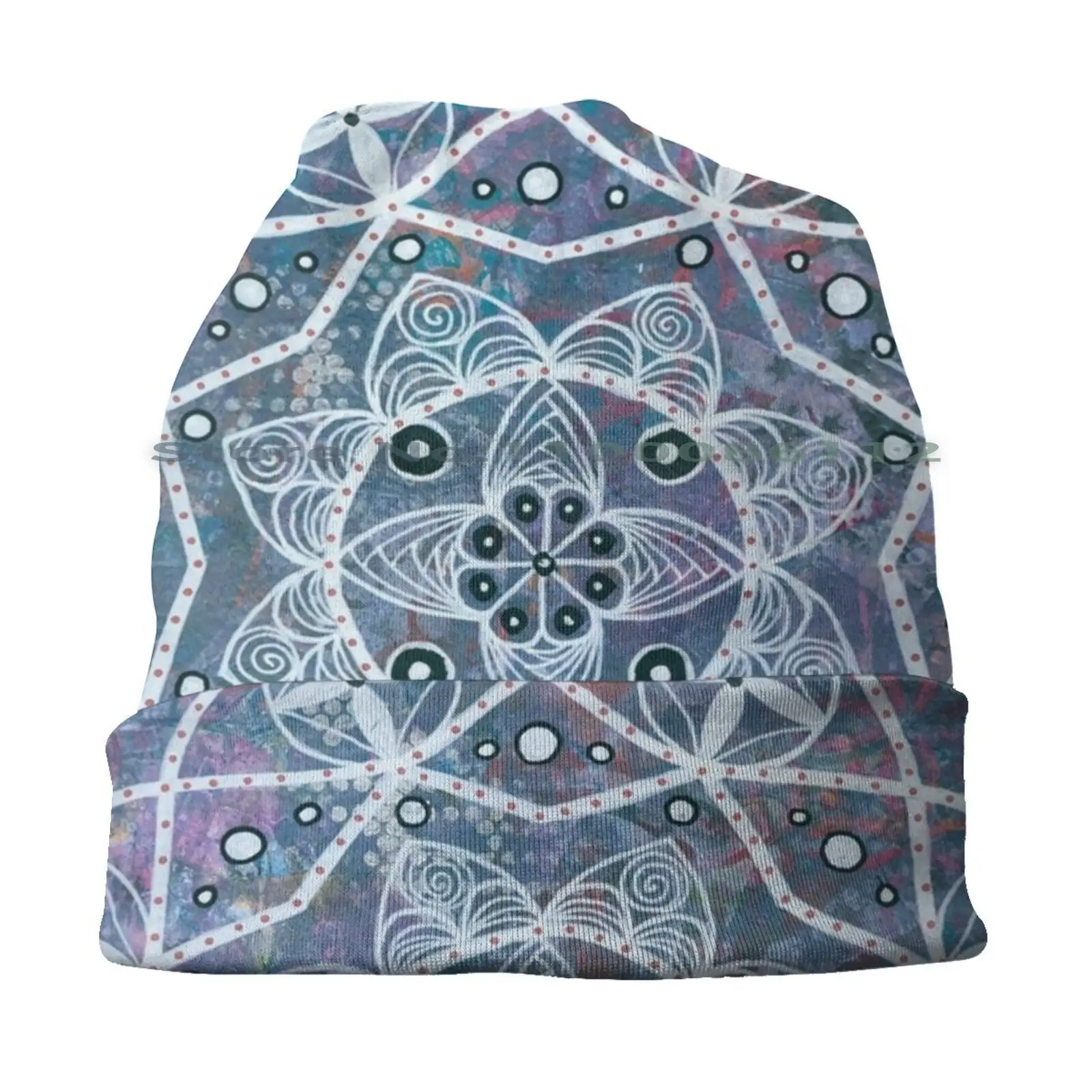 Mandala Snowflake Bucket Hat Sun Cap Mandala Doodle Zentangle Relax Geometric Abstract Linework Lines Pattern Snowflake Winter