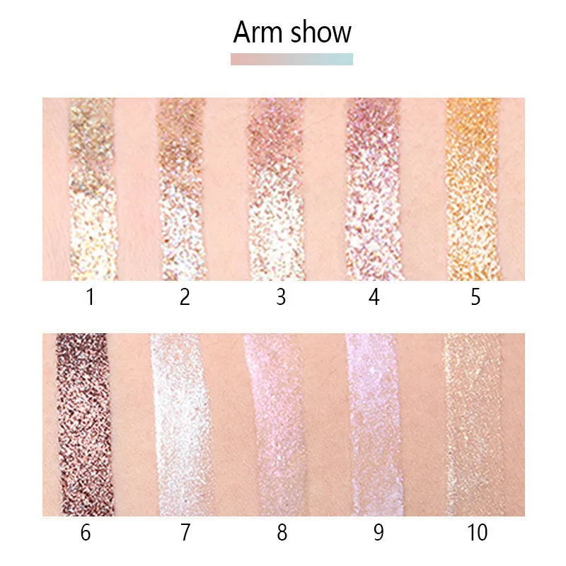 Miss Rose 10 Color Mermaid Eye Shadow Pigment Glitter Portable Powder Eye Shadow Makeup  Eyeshadow Palette TSLM2