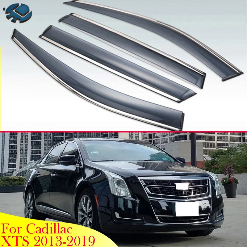 

For Cadillac XTS 2013-2019 Car Accessories Plastic Exterior Visor Vent Shades Window Sun Rain Guard Deflector 4pcs