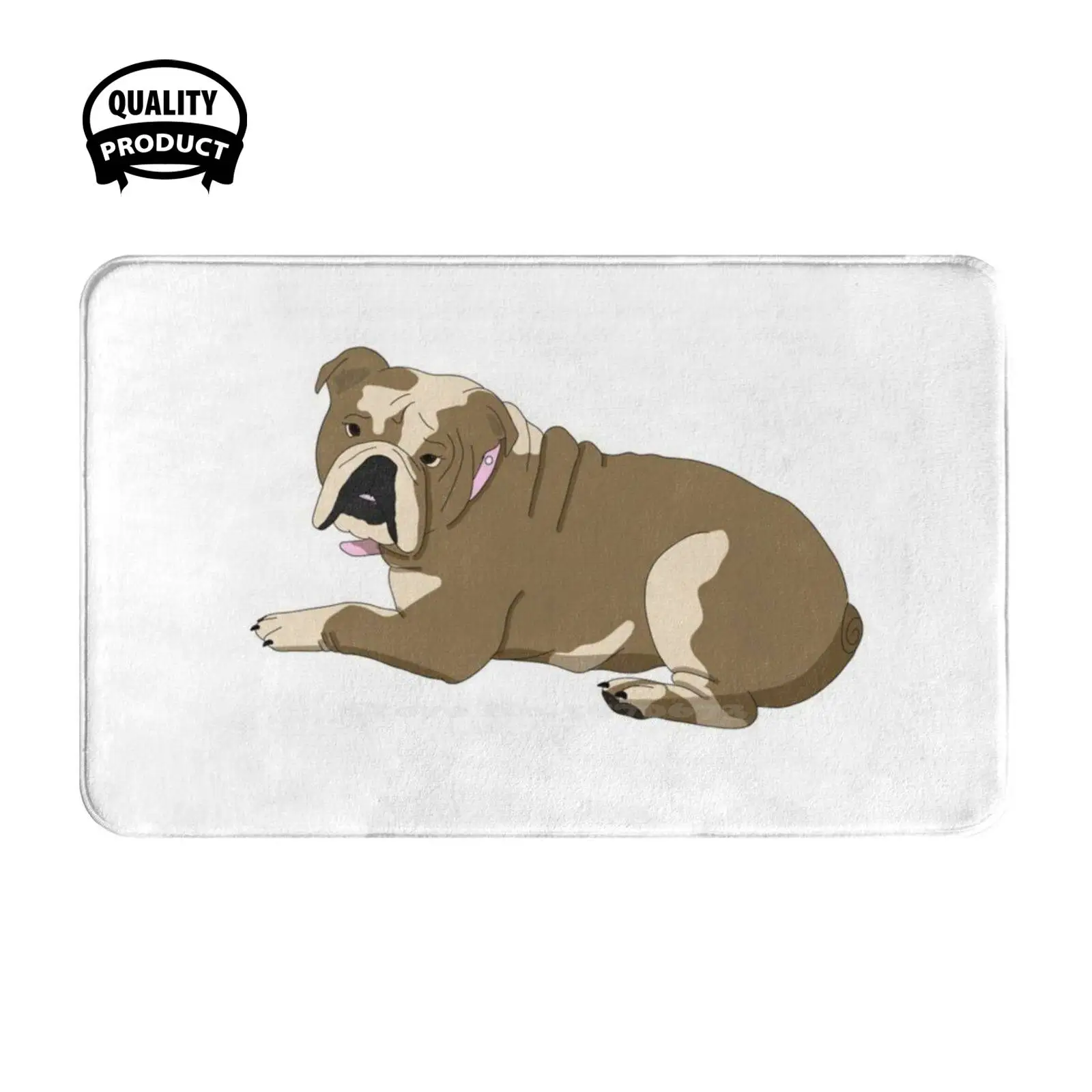 Bonnie Soft Cushion Home Carpet Door Mat Car Rug Louisa Bonnie English Bulldog British Bulldog Brown And White Cute Digital