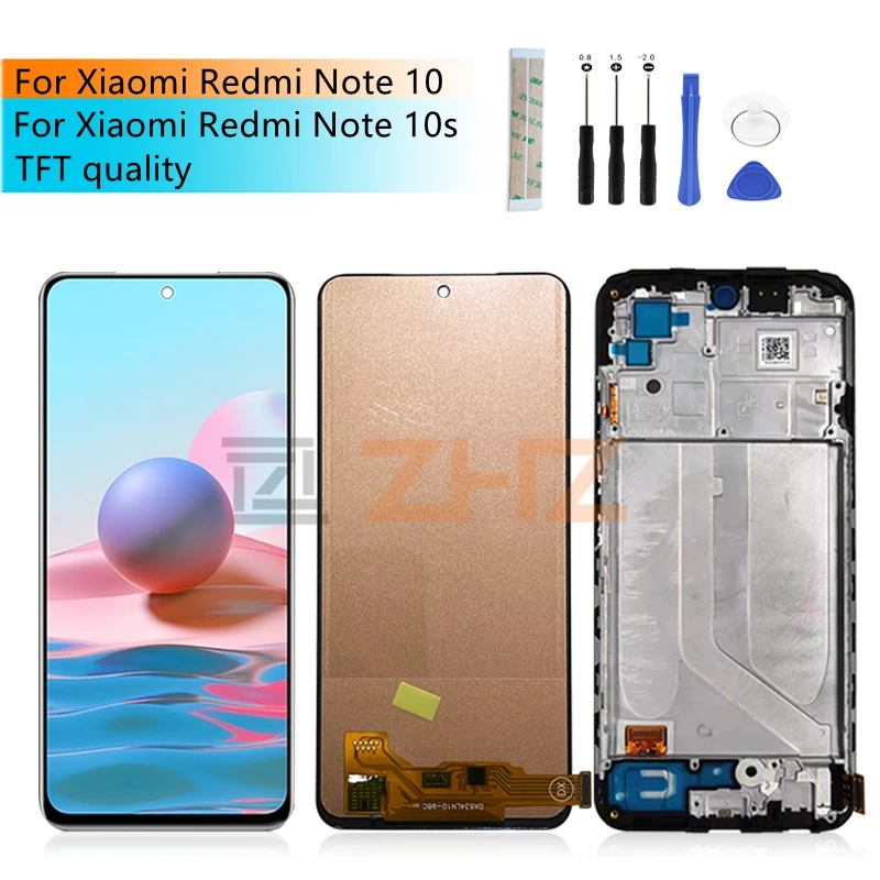 

TFT For Xiaomi Redmi Note 10 4g Lcd Display Touch Screen Digitizer Assembly With Frame For Redmi Note 10s Lcd Replacement Parts