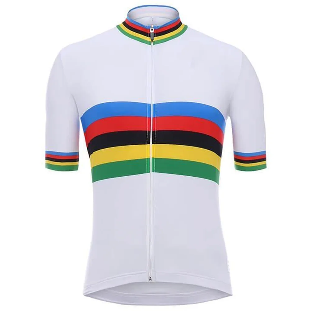 2020 World Champion Cycling Jersey Set White Pro Cycling Clothing Road Bike Suit Bicycle Bib Shorts MTB Uniform Maillot Culotte