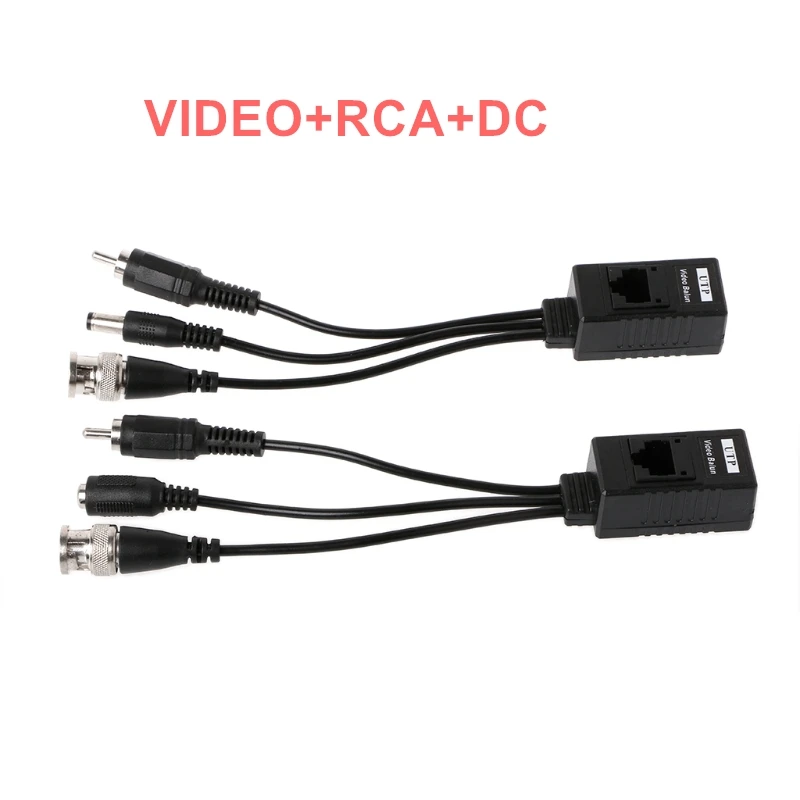 5Pairs 2MP BNC RCA DC 3 IN 1 UTP Video Balun Video Audio Power Transfer to RJ45 CCTV Transceiver For AHD CCTV Security Camera