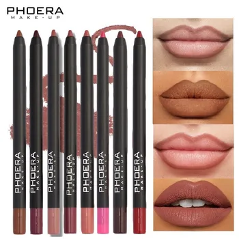 PHOERA-lápiz labial para mujer, delineador de labios de 13 colores, resistente al agua, encantador, cosmético
