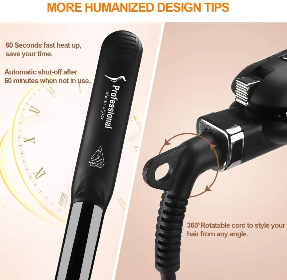 Hair Straightener Professional 6 Gear Temperature Hair Curler Steam Flat Iron Hair Straightening Tourmaline Ceramic Hair Styling