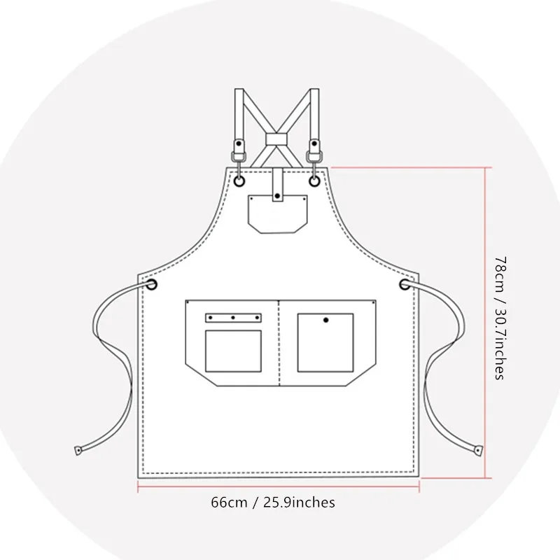 Delantal de cuero PU con correa cruzada, Barista, barman, pastelería, Chef, café, Bistro, barbacoa, uniforme para parrilla, floristería, peluquero, carpintero