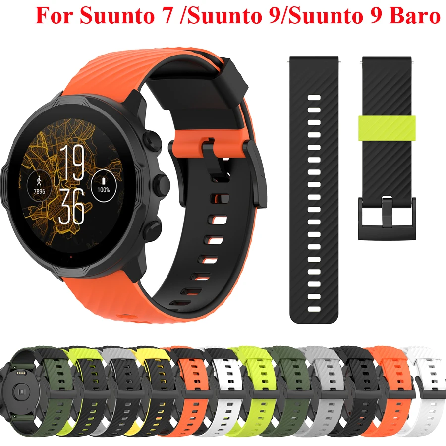 For Suunto 7/Suunto 9 Replacement Wristband Soft Silicone Sports Watch Strap For Suunto 9 Baro/9 Spartan/9 GPS Watch Band Belt