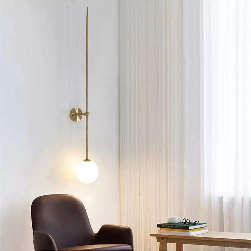 Long wall light Art Decor Glass Ball LED Light nordic glass ball lamp Gold Black Home Indoor Nordic Brief minimalist wall lamp
