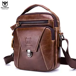 BULLCAPTAIN Men's Shoulder Diagonal Shoulder Layer Leather Business Casual New Personality Small Bag