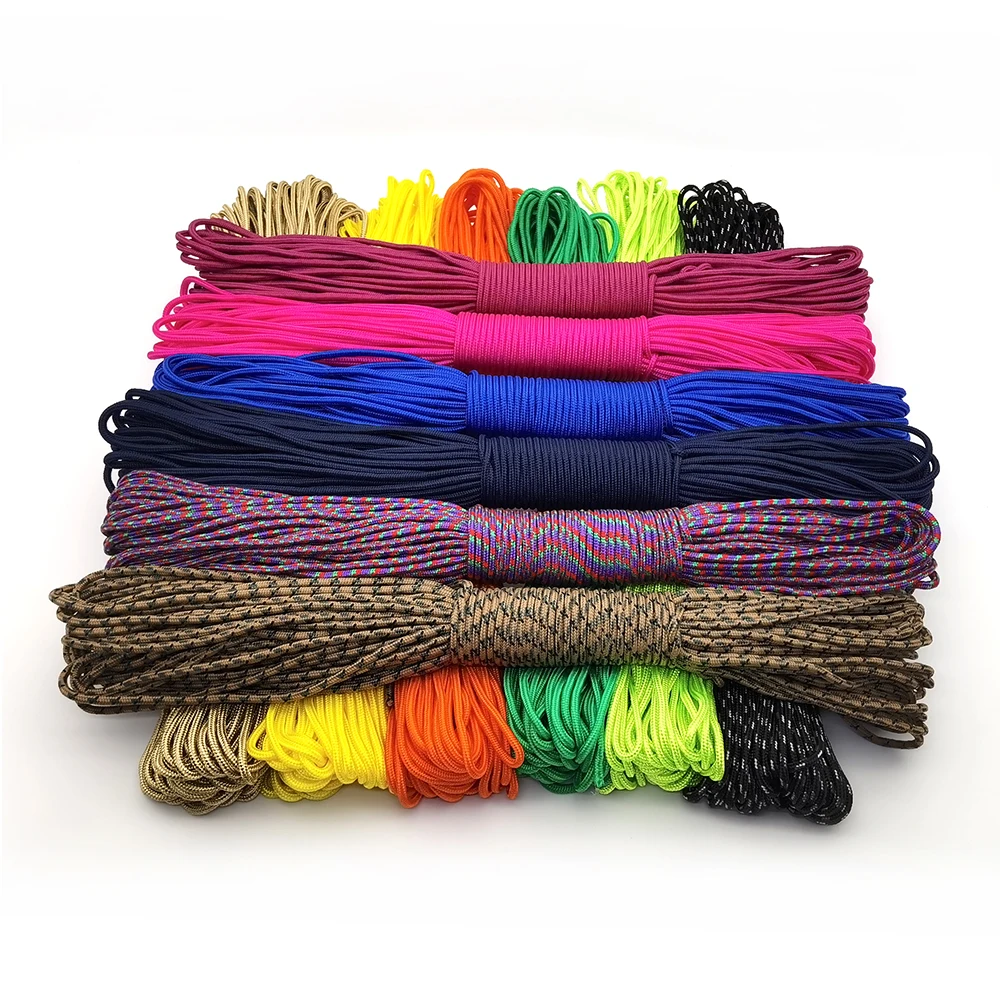 100ft 3Mm Paracord Lanyard Touw Parachute Koord Wandelen Camping Waslijn Tactische Armband Accessoire Armband One Core