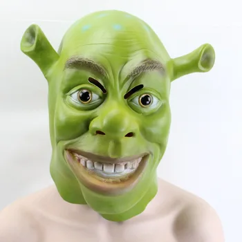 Green Shrek Latex Masks Movie Cosplay Prop Adult Animal Party Mask For Halloween Party Costume Fancy Dress Ball