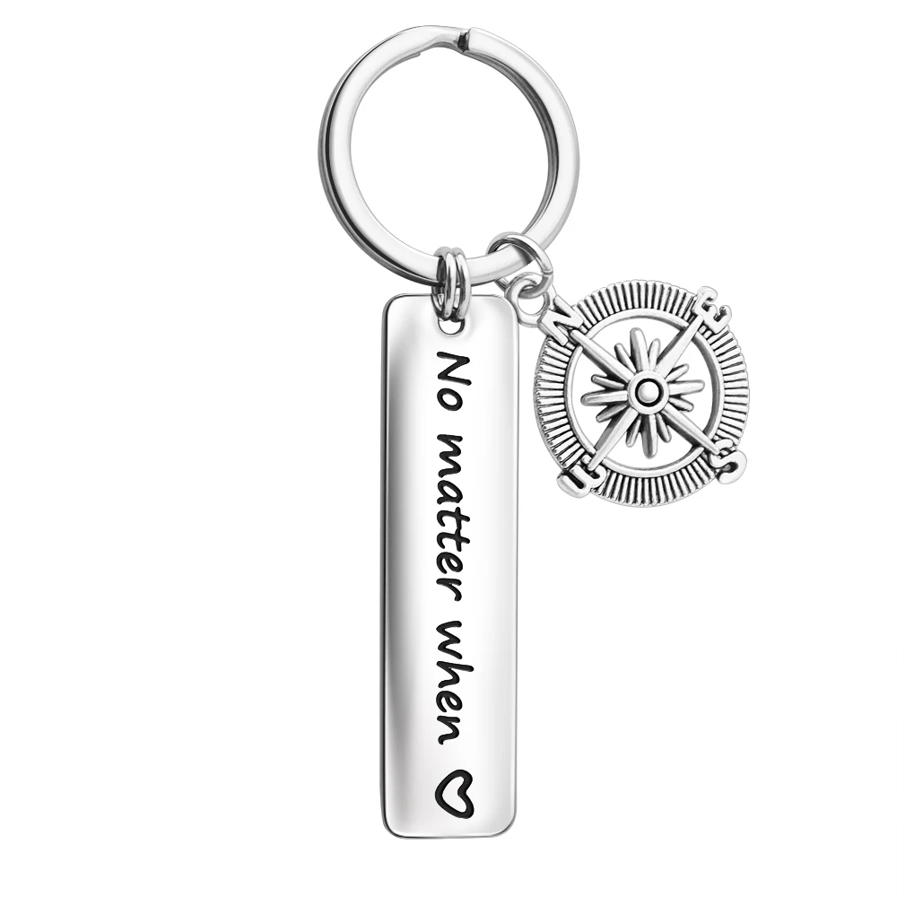 MYLONGINGCHARM  no matter what, no matter when Stainless Steel Key Chain Gift for Best friend,boyfriend,husband