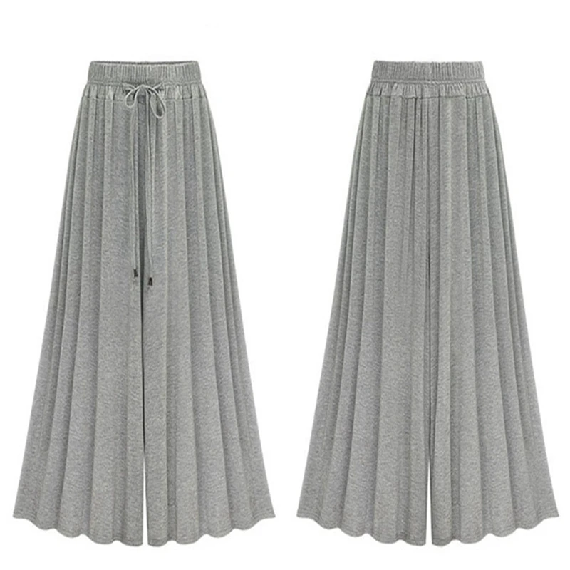 

Summer new plus size seven-point wide-leg pants 8XL 7XL 6XL fashion high-elastic pants high waist casual wide-leg pants.