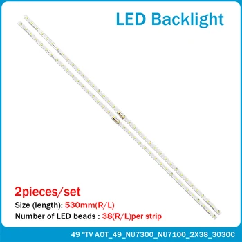 LED 백라이트 스트립, 49NU7100 UE49NU7300 UE49NU7170 UE49NU7140U UE49NU7100K BN61-15483A MET49BL Y18 BN96-45953B 45953A, 2 개