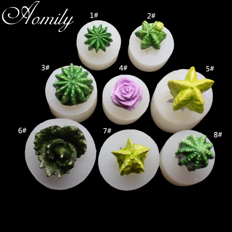 Aomily Cactus Prickly Pear Succulents Silicone Molds Cake Chocolate Mold Cake Decorating Tools Fondant Sugarcraft Soap Mould