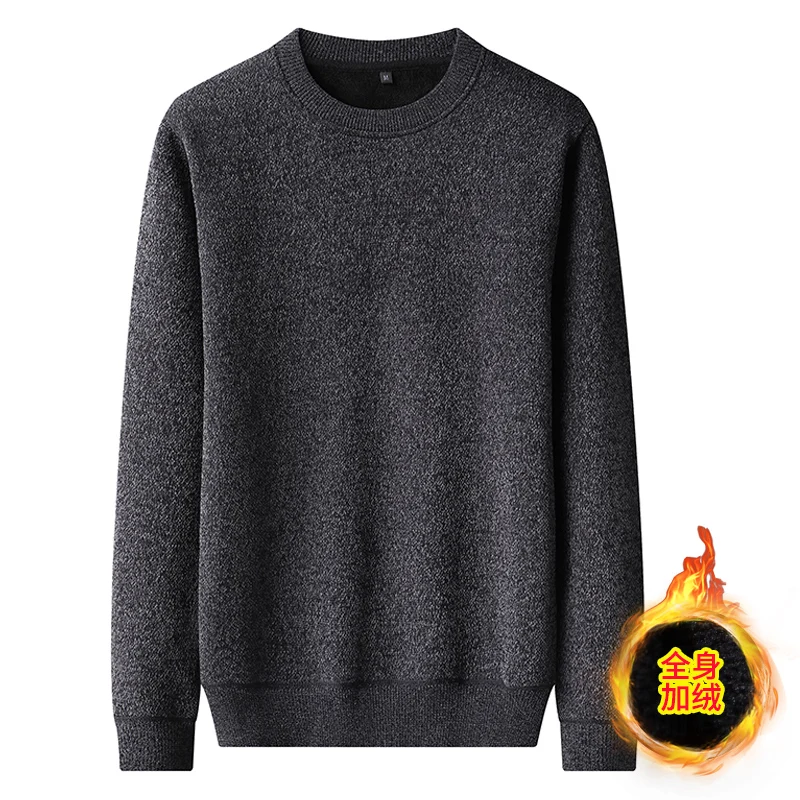 Men's O-neck Jumper Fleece Sweater Thick Warm Winter Casual Fashion Solid Versatile Top Brand Hombre Knitted Pullover