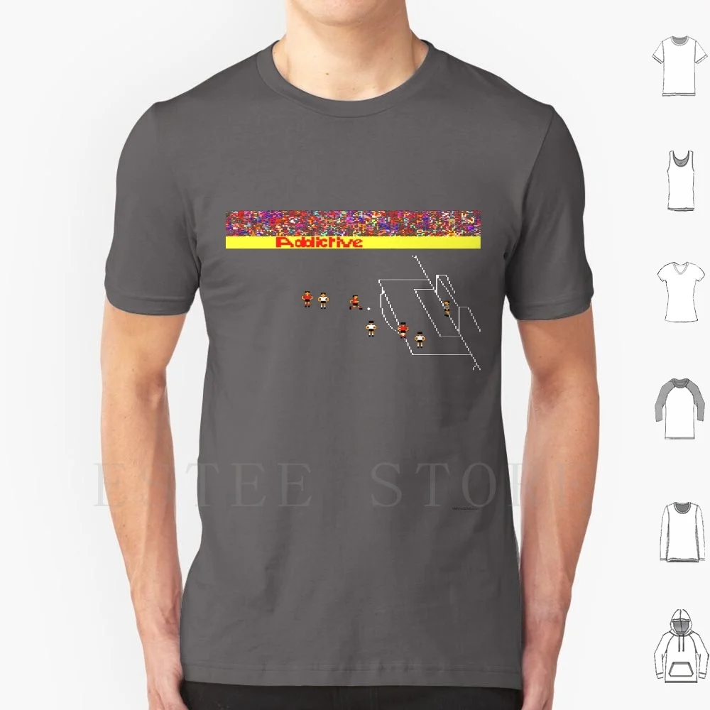Football Manager T Shirt Print Cotton Retro Vintage 8 Bit Computer Game Video Arcade Zx Spectrum Commodore 64 Football Soccer