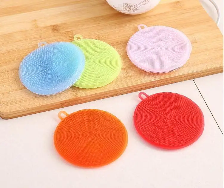 200 Pcs Silicone Brush Magic Dish Bowl Pot Pan Wash Cleaning Brushes Cooking Tool Cleaner Sponges Scouring Pads Wholesale