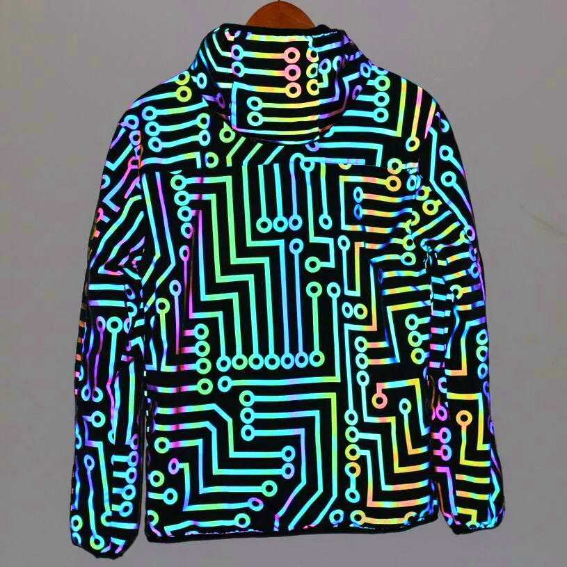 Men Geometric Circuit Lines Colorful Reflective Jackets Hip Hop Windbreaker Men's Reflect Light Casual Coats Jaqueta Masculina 153 Hd1a36f9d501f4aa8aa9ba8deae6174a4G