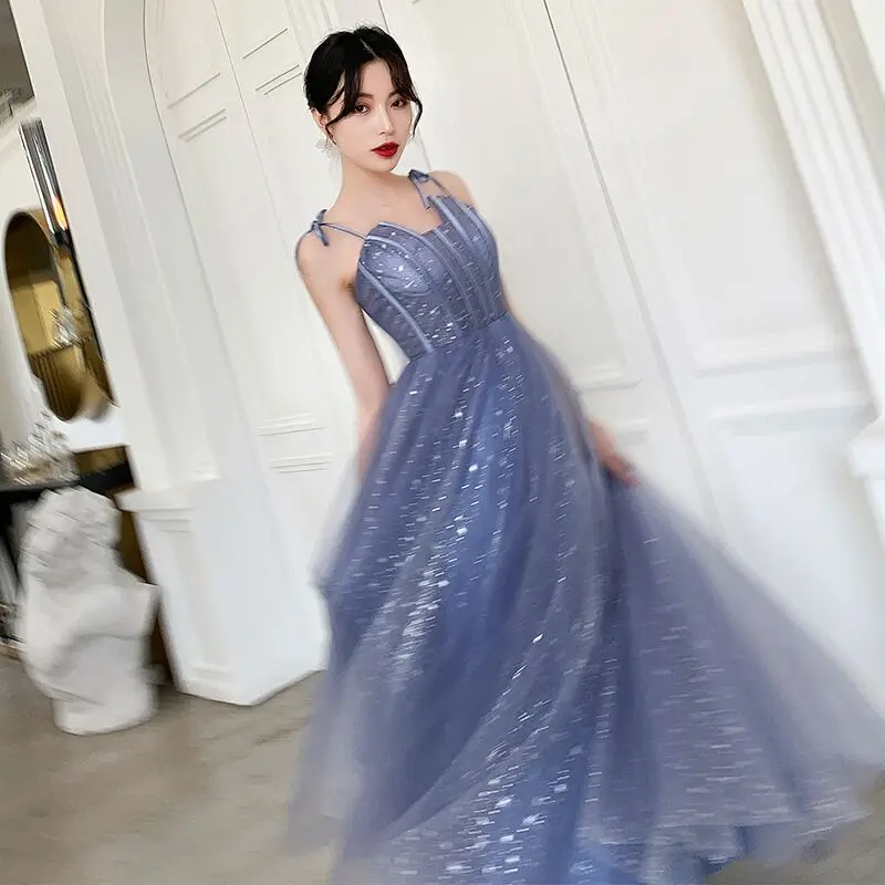 new style Starry Sky Evening Dresses вечерние платья Robe De Soirée Prom Party Gown Vestidos De Fiesta