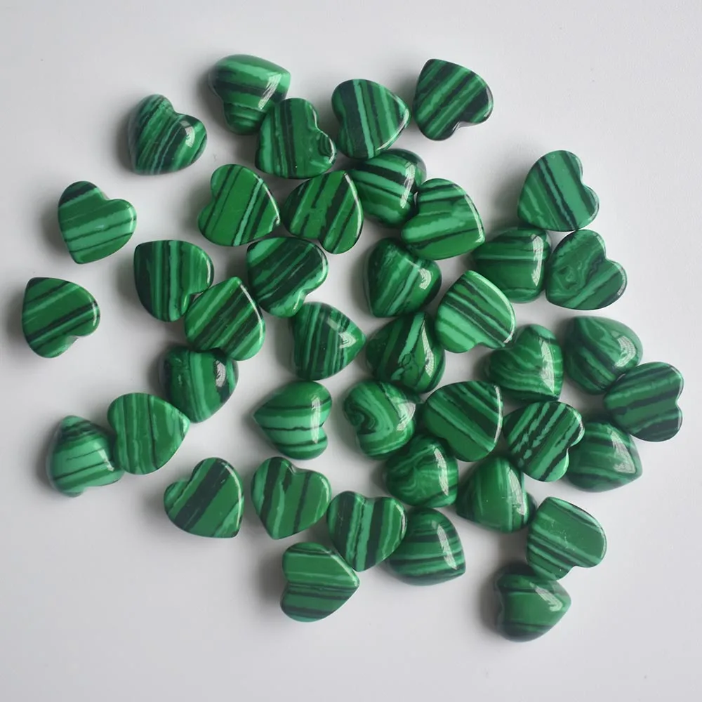 2020 neue hochwertige sortierte Naturstein-Herzform-Cabochons für die Schmuckherstellung, 10 mm, Großhandel, 50 Stück/Lot, kostenlos. – Detail 12