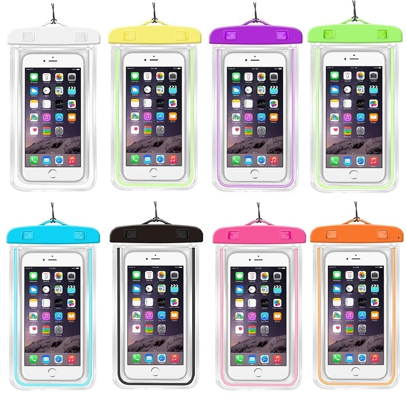 Portable Waterproof Phone Pouch 6 Inch PVC Clear Phone Waterproof Bag For Water Games Beach Diving Surfing Skiing Swimming