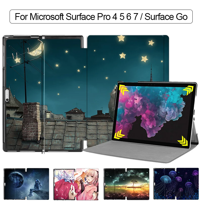 

MTT Case For Microsoft Surface Pro 4 5 6 7 Windows 12.3 inch Surface Go 10 Leather Flip Stand Cover Protector Tabler Case Funda