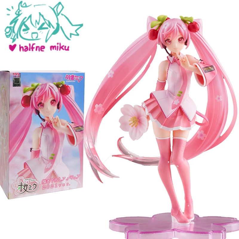 

Original TAITO Anime Figurin Sakura Hatsune Miku 2021 VOCALOID 18cm Collection Doll Model Toy For Girls Gifts