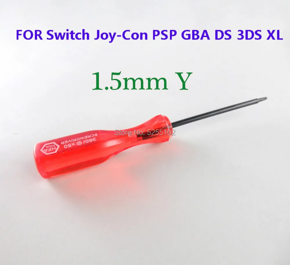 

100PCS FOR NS Switch Joy Con PSP GBA DS 3DS XL 1.5mm Tri Wing Phillips screwdriver Y screw drive Tool 1.5MM Y Red Screwdriver