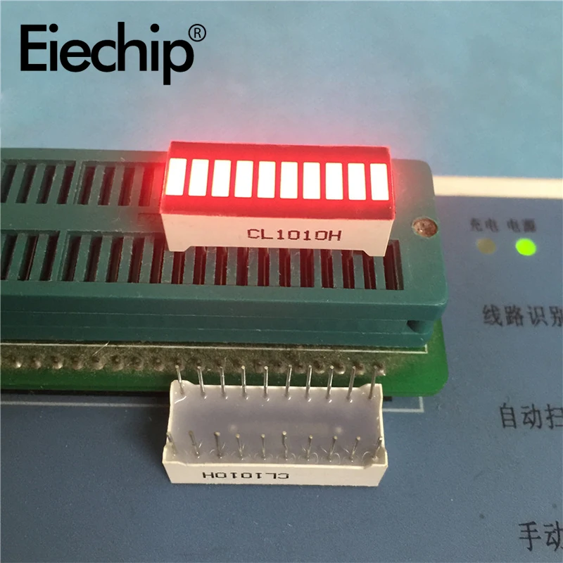 

5pcs High quality CL1010H super bright red light bar LED display 10-segment LED light bar 10-segment digital tube light 25x10mm