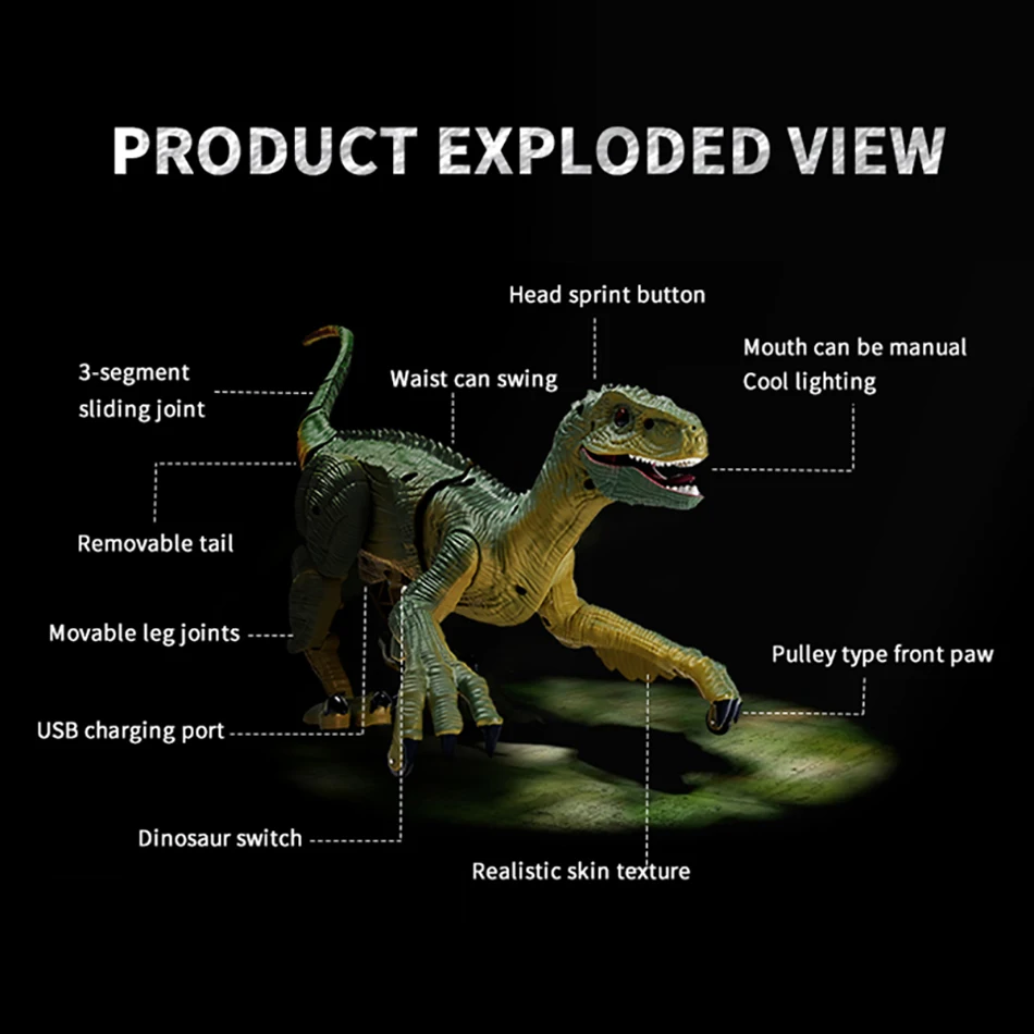 Elektryczny RC imitacja dinozaura zabawki świat jurajski pilot Robot dinozaury Velociraptor Walking Dragon zabawki dla dzieci