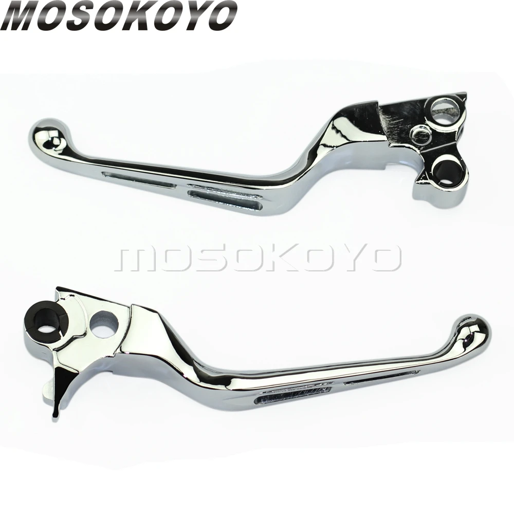 Pair Motorcycle Chrome Brake Clutch Handle Levers For Harley Custom Sportster Softail Breakout FXS 1996-15 Street Bob Low Rider