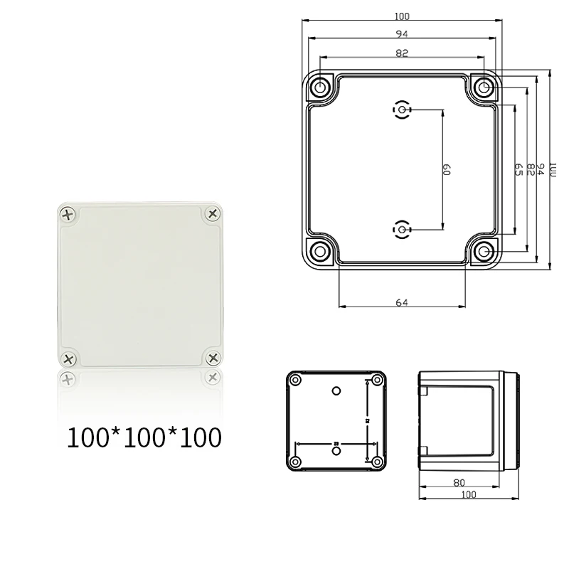 Waterproof Plastic Electronic Project Enclosure Cover CASE Box 100x100x100mm